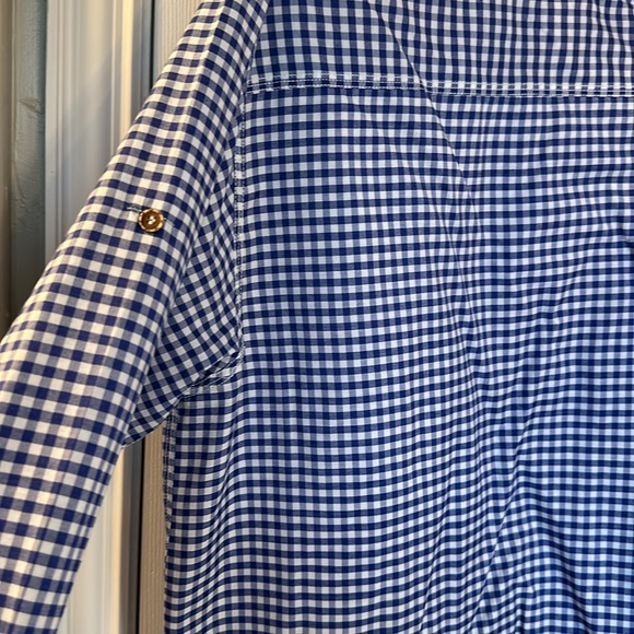Blue white checkered dress shirt 3XL - Picture 3 of 4